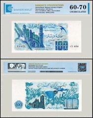 Algeria 100 Dinars Banknote, 1981, P-131a.3, UNC, TAP 60-70 Authenticated