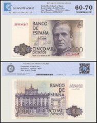 Spain 5,000 Pesetas Banknote, 1979, P-160, UNC, TAP 60-70 Authenticated