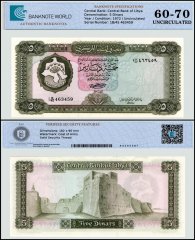 Libya 5 Dinars Banknote, 1972 ND, P-36b, UNC, TAP 60-70 Authenticated