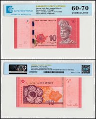 Malaysia 10 Ringgit Banknote, 2011 ND, P-53c, UNC, TAP 60-70 Authenticated