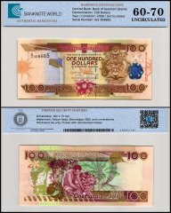 Solomon Islands 100 Dollars Banknote, 2009 ND, P-30a.2, UNC, TAP 60-70 Authenticated