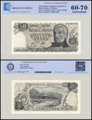 Argentina 50 Pesos Banknote, 1976-1978 ND, P-301a.2, UNC, TAP 60-70 Authenticated