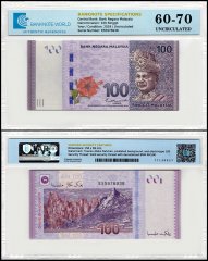 Malaysia 100 Ringgit Banknote, 2019 ND, P-56c, UNC, TAP 60-70 Authenticated