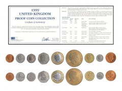 United Kingdom Collection - Royal Mint, 1 Penny - 5 Pounds 9 Pieces Proof Coin Set, 1999, KM #986a-997, Mint, Album, w/ COA
