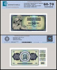 Yugoslavia 50 Dinara Banknote, 1981, P-89b, UNC, TAP 60-70 Authenticated