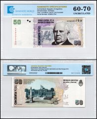 Argentina 50 Pesos Banknote, 2014 ND, P-356a.7, UNC, TAP 60-70 Authenticated