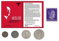 Adolf Hitler: A Collection of Four Coins and One Stamp, w/ COA