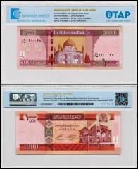 Afghanistan 1,000 Afghanis Banknote, 2016 (SH1395), P-77d, UNC, TAP Authenticated