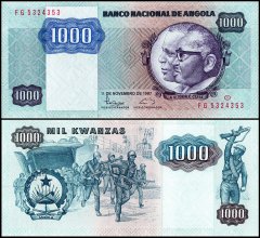 Angola 1,000 Kwanzas Banknote, 1987, P-121b, UNC