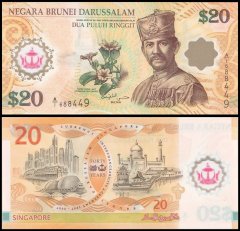 Brunei 20 Ringgit Banknote, 2007, P-34a, UNC, Commemorative, Polymer