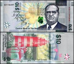 Bahamas 10 Dollars Banknote, 2022, P-87, UNC
