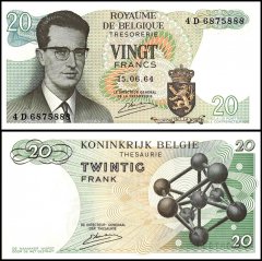 Belgium 20 Francs Banknote, 1964, P-138a.3, UNC