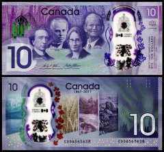 Canada 10 Dollars Banknote, 2017, P-112, UNC, Commemorative, Polymer