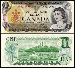 Canada 1 Dollar Banknote, 1973, P-85a.2, UNC