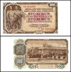 Czechoslovakia 100 Korun Banknote, 1953, P-86b, UNC