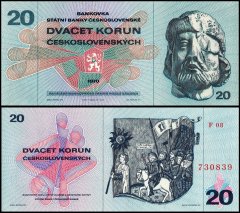 Czechoslovakia 20 Korun Banknote, 1970, P-92a, UNC