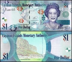 Cayman Islands 1 Dollar Banknote, 2014, P-38d.2, UNC, Series D/5