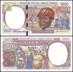 Central African States - Gabon 5,000 Francs Banknote, 2000, P-404Lf, UNC