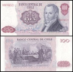 Chile 100 Pesos Banknote, 1983, P-152b.8, UNC