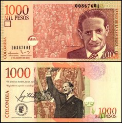 Colombia 1,000 Pesos Banknote, 2016, P-456u, UNC