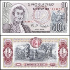 Colombia 10 Pesos Oro Banknote, 1980, P-407g, UNC