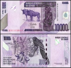 Congo Democratic Republic 10,000 Francs Banknote, 2022, P-103d, UNC