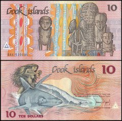 Cook Islands 10 Dollars Banknote, P-4, UNC, Low Serial Number # BAX