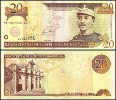 Dominican Republic 20 Pesos Oro Banknote, 2001, P-169a, UNC