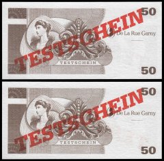 De La Rue Garny 50 Test Banknote, UNC, Germany
