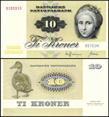 Denmark 10 Kroner Banknote, 1978, P-48h.3, UNC