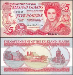 Falkland Islands 5 Pounds Banknote, 2005, P-17a, UNC