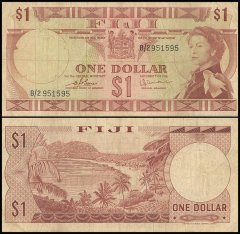 Fiji 1 Dollar Banknote, 1974 ND, P-71b, Used
