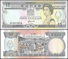 Fiji $1 Dollar Banknote, ND 1993, P-89, UNC, Queen Elizabeth ll