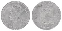 Fiji 1 Florin Silver Coin, 1934, KM #5, VF-Very Fine, King George V, Coat of Arms