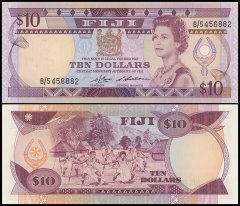 Fiji 10 Dollars Banknote, 1986 ND, P-84, Used