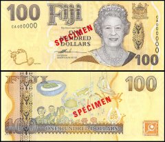 Fiji 100 Dollars Banknote, 2007 ND, P-114s, UNC, Specimen