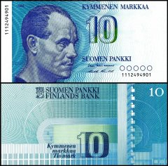 Finland 10 Markkaa Banknote, 1986, P-113a.25, UNC