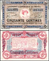 France 50 Centimes Banknote, 1918 (1926), P-JP-124-13, UNC