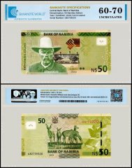 Namibia 50 Namibia Dollars Banknote, 2019, P-13c, UNC, TAP 60-70 Authenticated