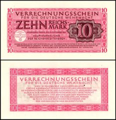Germany 10 Reichsmark Banknote, 1944, P-M40, UNC