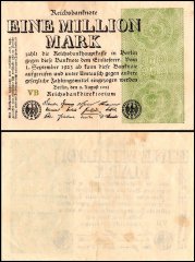 Germany 1 Million Mark Banknote, 1923, P-102a, Used