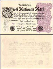 Germany 2 Millionen - Million Mark Banknote, 1923, P-104c, UNC