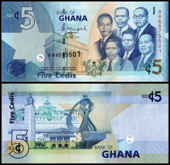 Ghana 5 Cedis Banknote, 2015, P-38f, UNC