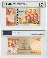 Ghana 50 Cedis Banknote, 2015, P-42c, PMG 67
