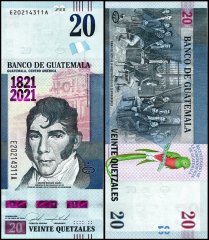 Guatemala 20 Quetzales Banknote, 2020, P-128, UNC, Commemorative