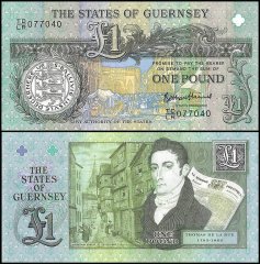 Guernsey 1 Pound Banknote, 2013, P-62, UNC