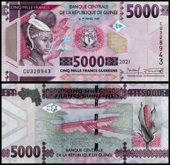 Guinea 5,000 Francs Banknote, 2021, P-49a.3, UNC