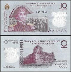 Haiti 10 Gourdes Banknote, 2013, P-279, UNC, Polymer