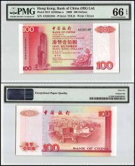 Hong Kong 100 Dollars, 2000, P-331F, Bank of China, PMG 66