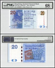 Hong Kong 20 Dollars, 2010, P-297a, PMG 68
